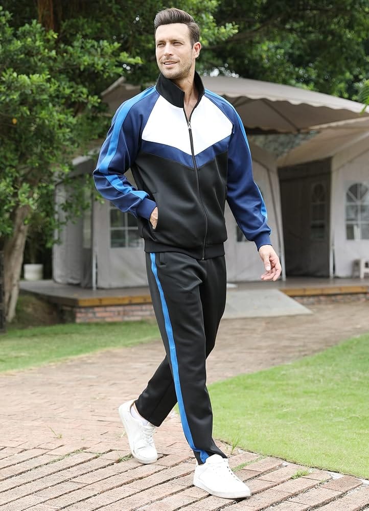 Men's athletic tracksuit jogger set for sports and casual wear