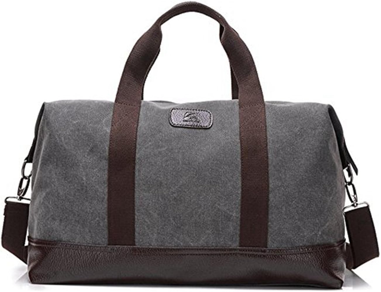 Canvas leather travel duffle bag for gym workouts and weekend trips